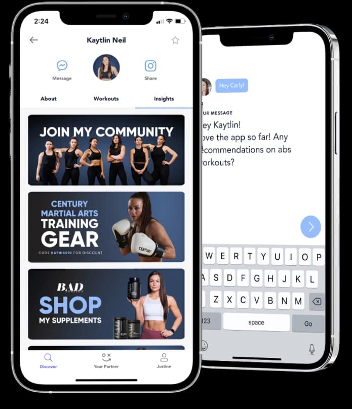 Kaytlin App — custom workouts, nutrition, and community